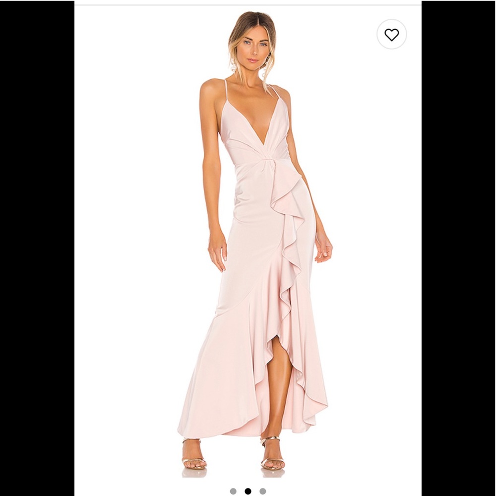 Spaghetti strap high/low ruffled dress